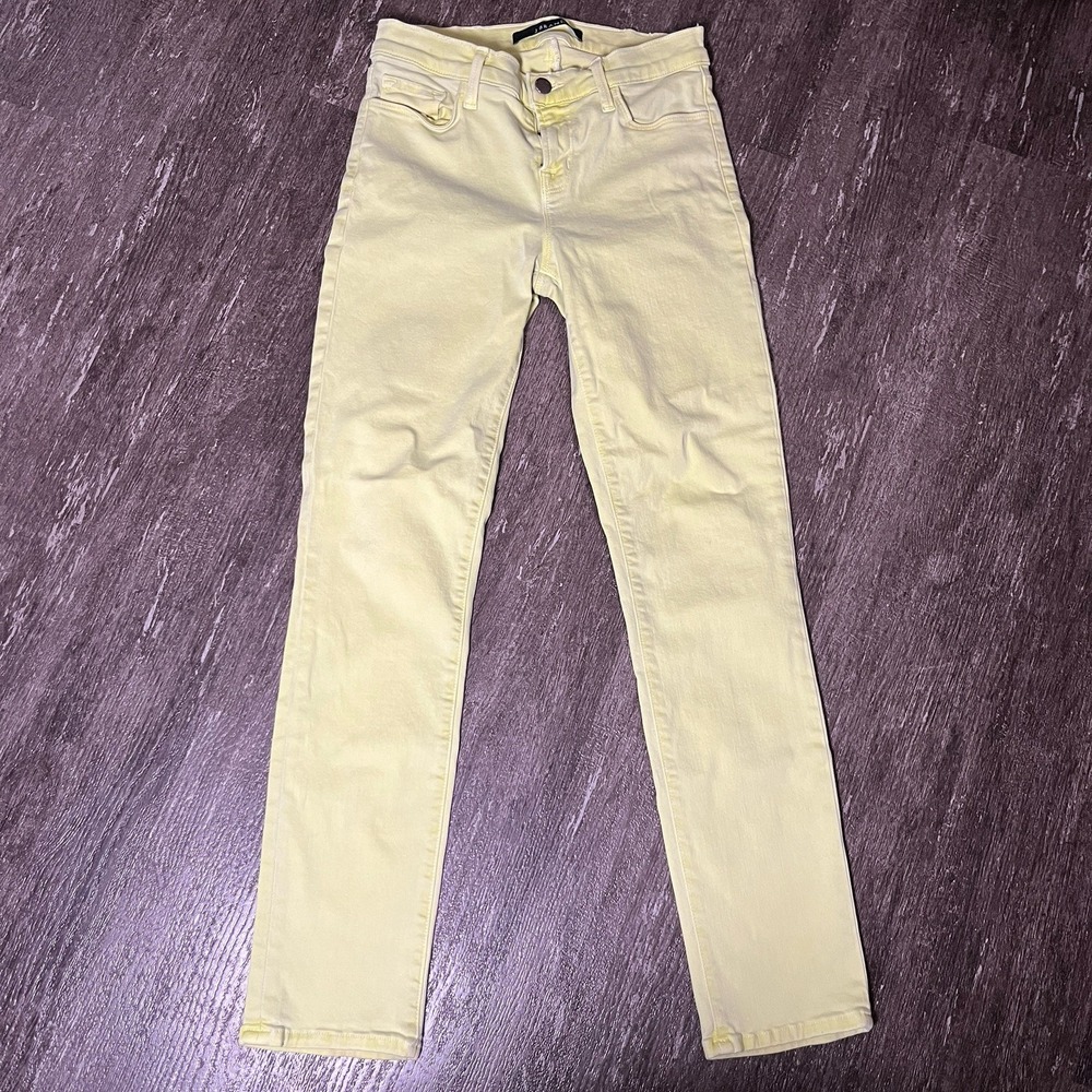 J Brand Jeans Womens 26‎ Lime Sherb Denim Skinny Crop Low Rise Stretch Zip Fly